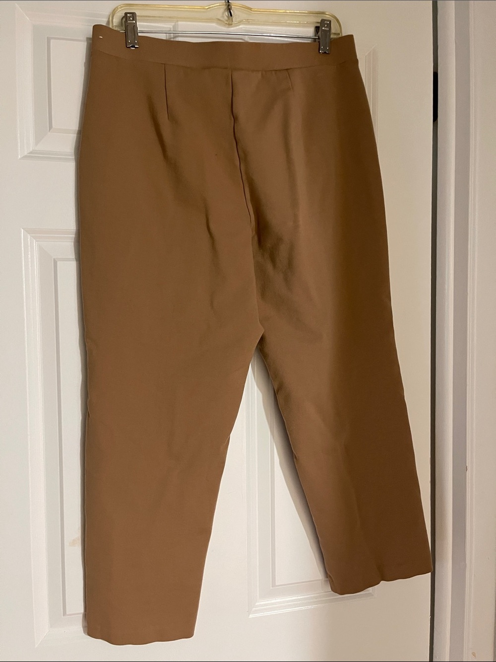 Michael Kors Camel Straight-Leg Pull-On Pants with Gold Buttons - Picture 4 of 5